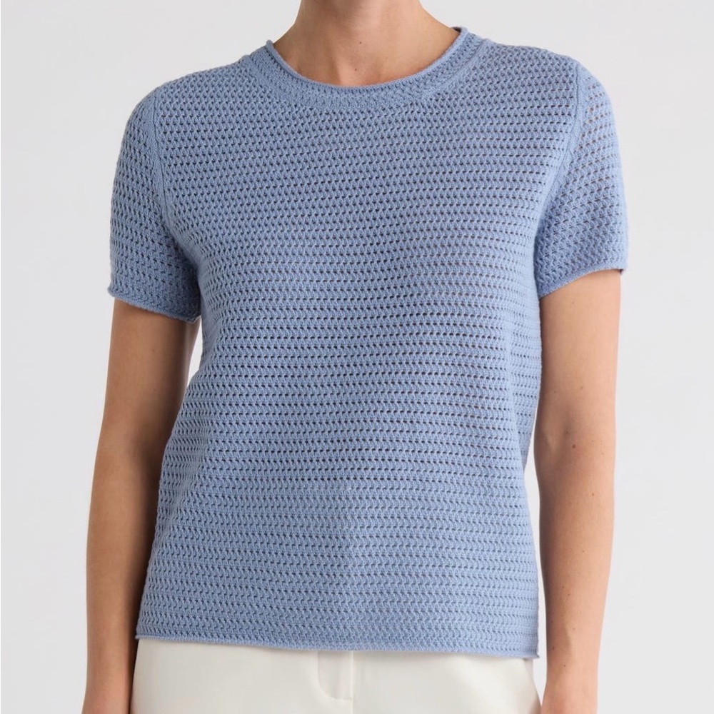 Bobeau Light Blue Knit Women's Blouse